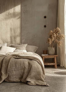 Reversible Linen Duvet Cover - Tussah & Jute