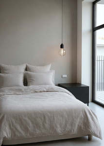 Duvet Covers: Linen Duvet Cover | Eggshell