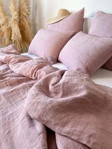 Linen Duvet Cover Set | Rose