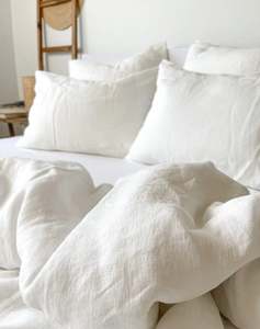 Made In Europe: Linen Duvet Cover | Antique White | Made in New Zealand