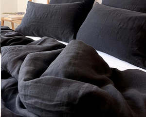 Made In Europe: Linen Duvet Cover | Black