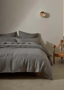 Made In Europe: French Flax Linen Duvet Cover | Charcoal