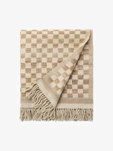 Homewares: Addi | Wool & Silk Throw in Chalk & Oatmeal