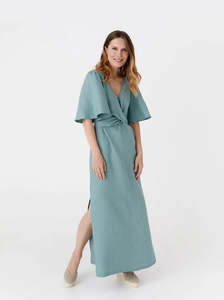 Sorelle Linen Dress - Dusky Blue