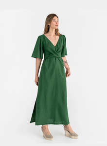 Sorelle Linen Dress - Green