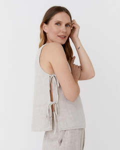 Lucerne Linen Top in Natural