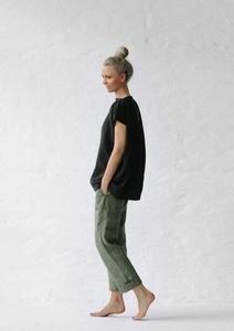 Pants: Taki Linen Pants | Khaki