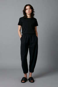 Pants: Linen Blend Pants - Black - 25% OFF