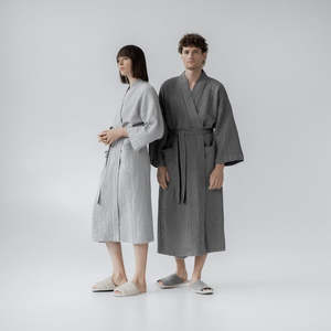 Sleepwear: Waffle Bathrobe - Grey