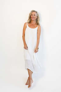 Sleepwear: Luxe Linen Slip - Off White