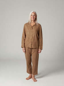Sleepwear: Stonewashed Linen Pajamas | Mocha