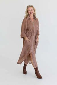 Gauze Linen Duster | Clay -25% OFF