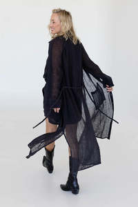 Gauze Linen Duster | Midnight