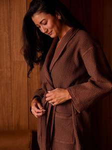 Sleepwear: Spa Waffle Bathrobe | Terracotta