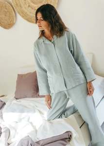 Sleepwear: Olivia Linen Set | Sage