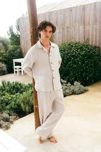 Sleepwear: Oscar Linen Set | Cream