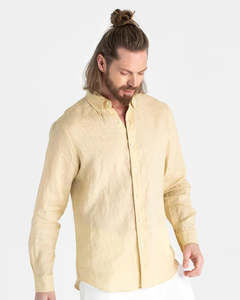 All Mens Fashion: Mens Classic Linen shirt - Butter