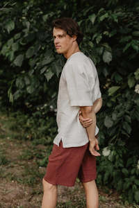 All Mens Fashion: Atlas Oversized Linen Top - White