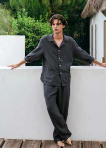 All Mens Fashion: Oscar Linen Set | Charcoal