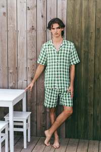 All Mens Fashion: Lennox Linen Set | Green Gingham