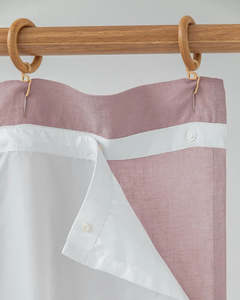 Waterproof Linen Shower Curtain - Woodrose