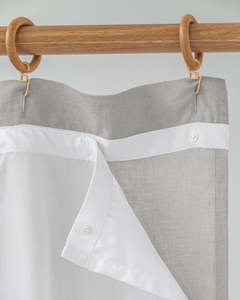 Waterproof Linen Shower Curtain - Light Grey