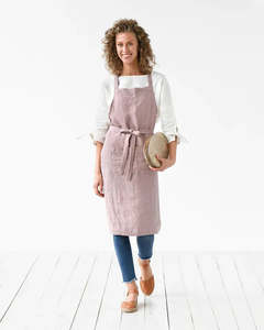 Linen Apron – Dusky Pink