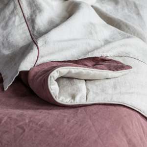 Linen Bed Cover | Vintage Pink | Made in Italy