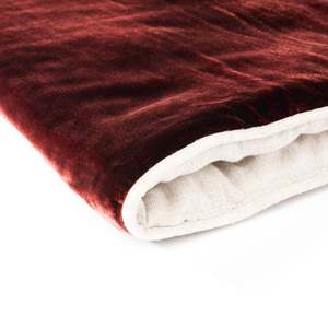 Quilts Bed Covers: Velvet & Linen Throw Blanket | Bordeaux | Made in Italy