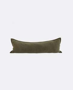 Velvet Cushions 1: Velvet Lumbar Cushion | Olive