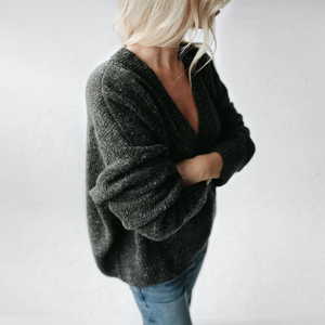 Knitwear: Merino V-Neck Sweater – Graphite