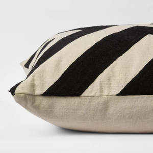 The Clifton Cushion Cover in Natural / Black