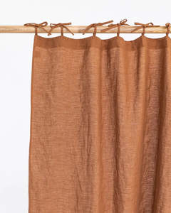 Natural Linen Stonewashed Curtains | Cinnamon