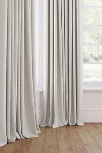 Glamour Cotton Twill Readymade Curtains | Putty