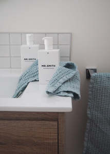 Linen Waffle Towel Set | Dusky Blue