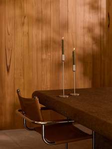 Single Candle Holder | Brushed Silver