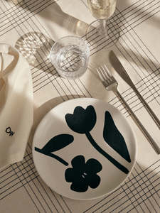 Handpainted Stoneware - Flora Dessert plate