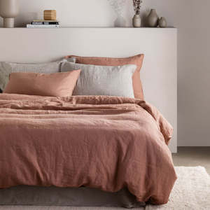 King Single Bed Linen Online Nz: King Single Linen Duvet Cover Set | Clay