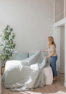 Linen Duvet Cover || Duck Egg
