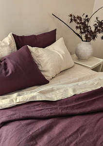 Linen Duvet Cover || Plum