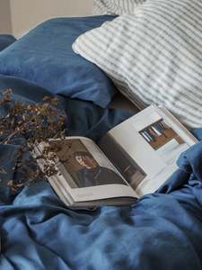Linen Duvet Cover || French Blue