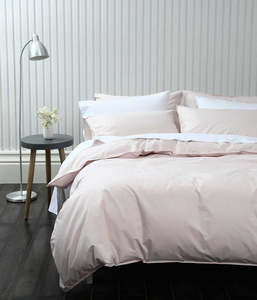 White Natural: Pure Cotton Duvet Cover Set | Blush