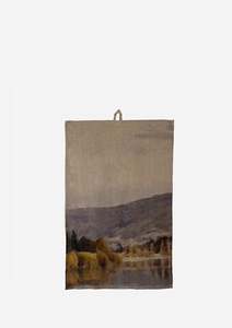 Linen Tea Towels: Lake Hayes Printed 100% Linen Tea Towel