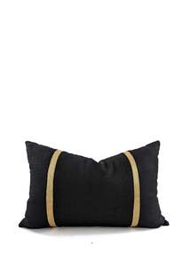 New To Home: Braid Cushion cover- Black and Gold 40x60