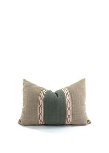 New To Home: Yacht cushion cover -Green & Natural 40x60