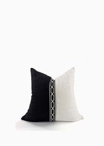 Yacht cushion cover - black / white