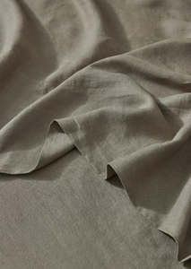 French Flax Linen Flat Sheet | Caper