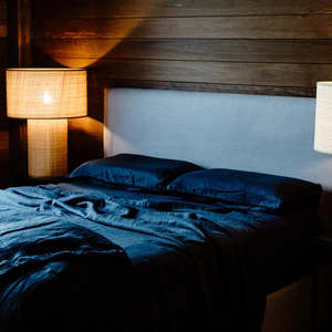 French Linen Fitted Sheet | Midnight | OEKO-TEX® certified