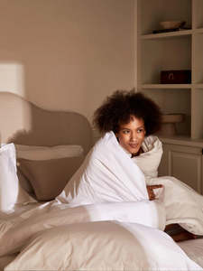 Cotton Fitted Sheet: 300 Organic Cotton Fitted Sheet - White