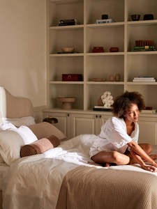 Cotton Fitted Sheet: 270 Organic Cotton Fitted Sheet - White